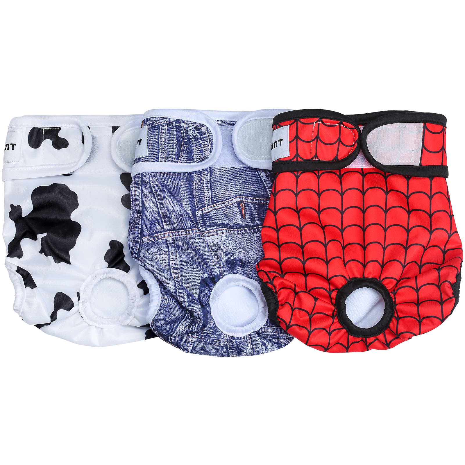 Avont 3 Pack Reusable Dog Diapers, Highly Absorbent Washable and Eco-Friendly Sanitary Wraps Panties for Female Pets -Red/Blue/White(XL)