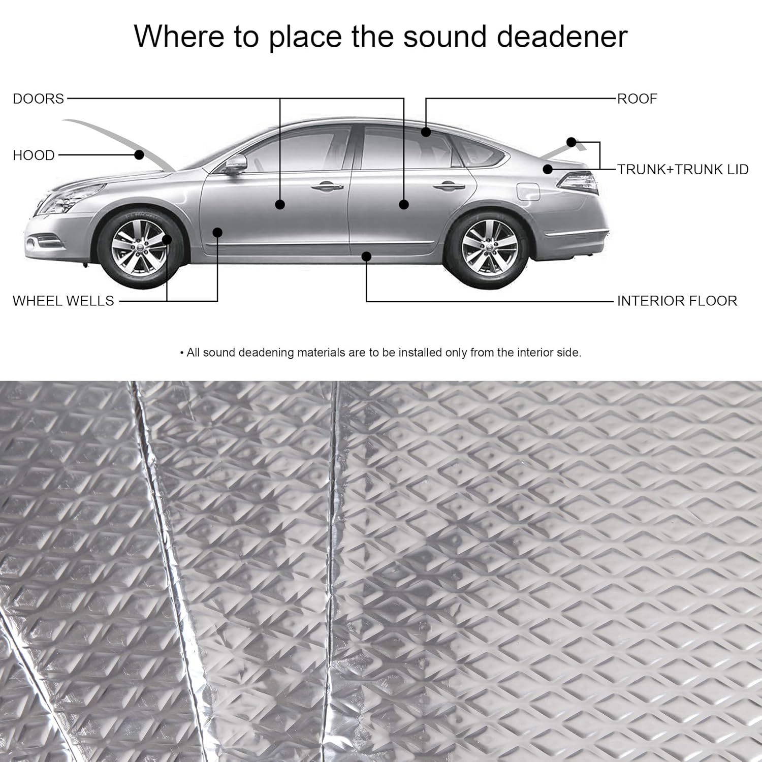 CARTMAN 80 mil 22 sqft Car Sound deadening mat Audio Noise Insulation