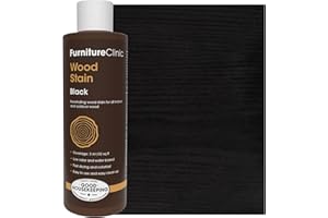 Furniture Clinic Wood Stain | Black | Water Based | Fast Drying, Low Odor, & Non-Toxic | For Indoor & Outdoor Furniture and More | Multiple Finishes | (8.5oz / 250ml)