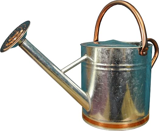 Selections 9 Litre Copper Trim Metal Watering Can With Rose Amazon Co Uk Garden Outdoors