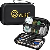 CVLIFE Gun Cleaning Kit for 9mm/.22/.223/5.56mm/12GA/.38/.357 - Gun Cleaner, Cleaning Brushes, Picks, 2 Empty Oil Bottles, Patches & Swabs for Pistols/Rifles/Shotguns