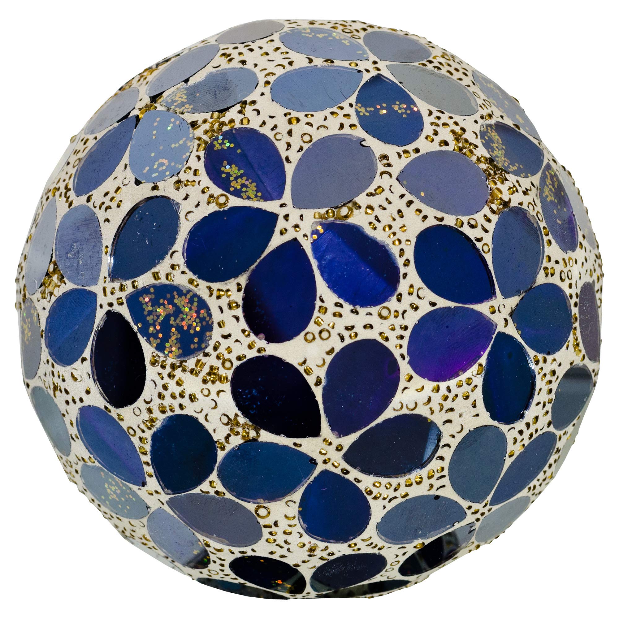 Febland Purple Flower Tile Mosaic Decorative Ball 10.5cm, Small