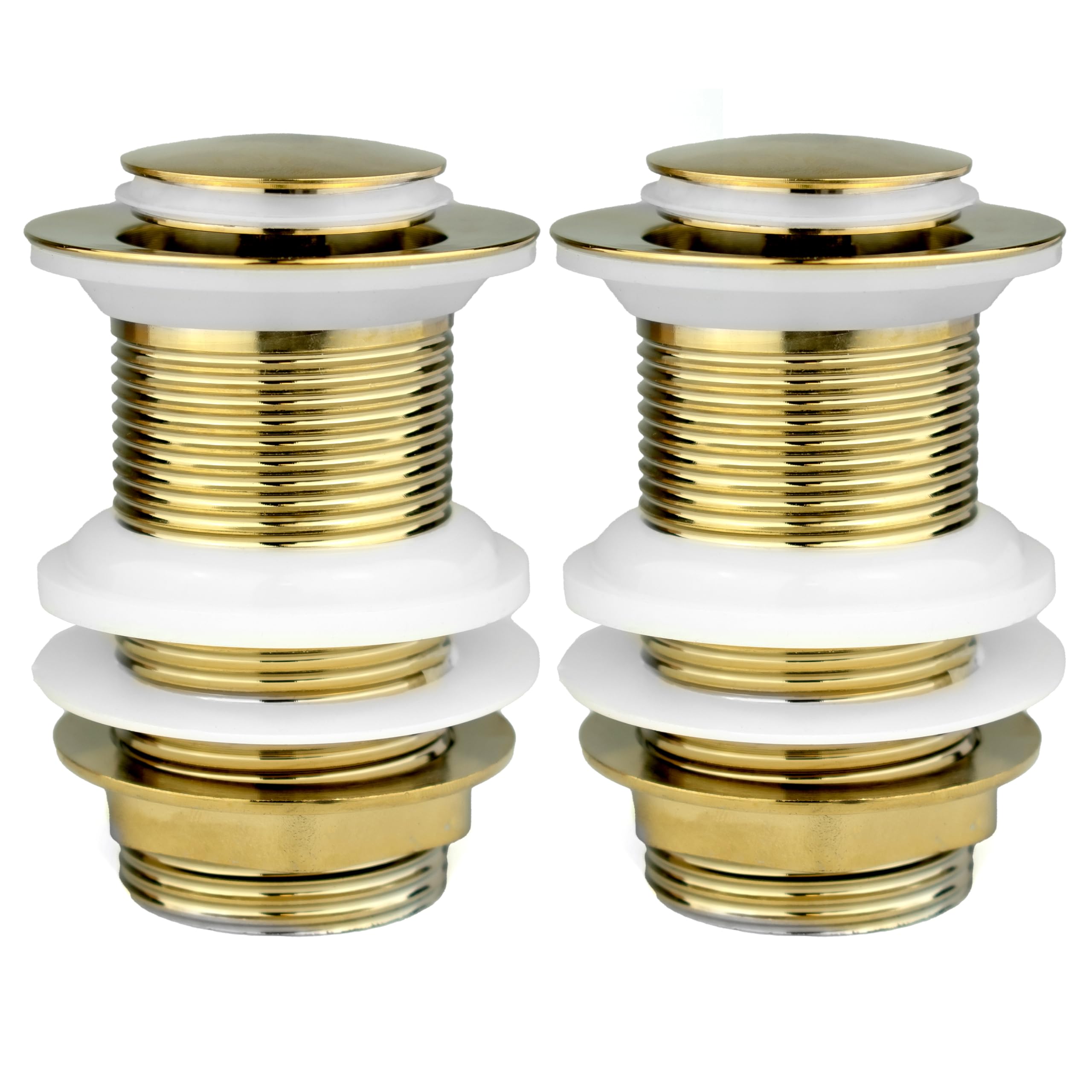 Xcel Home 2X Gold Unslotted Basin Waste, Click Clack, Pop Up, Brass, Polished, Replacement Bathroom Sink Plug