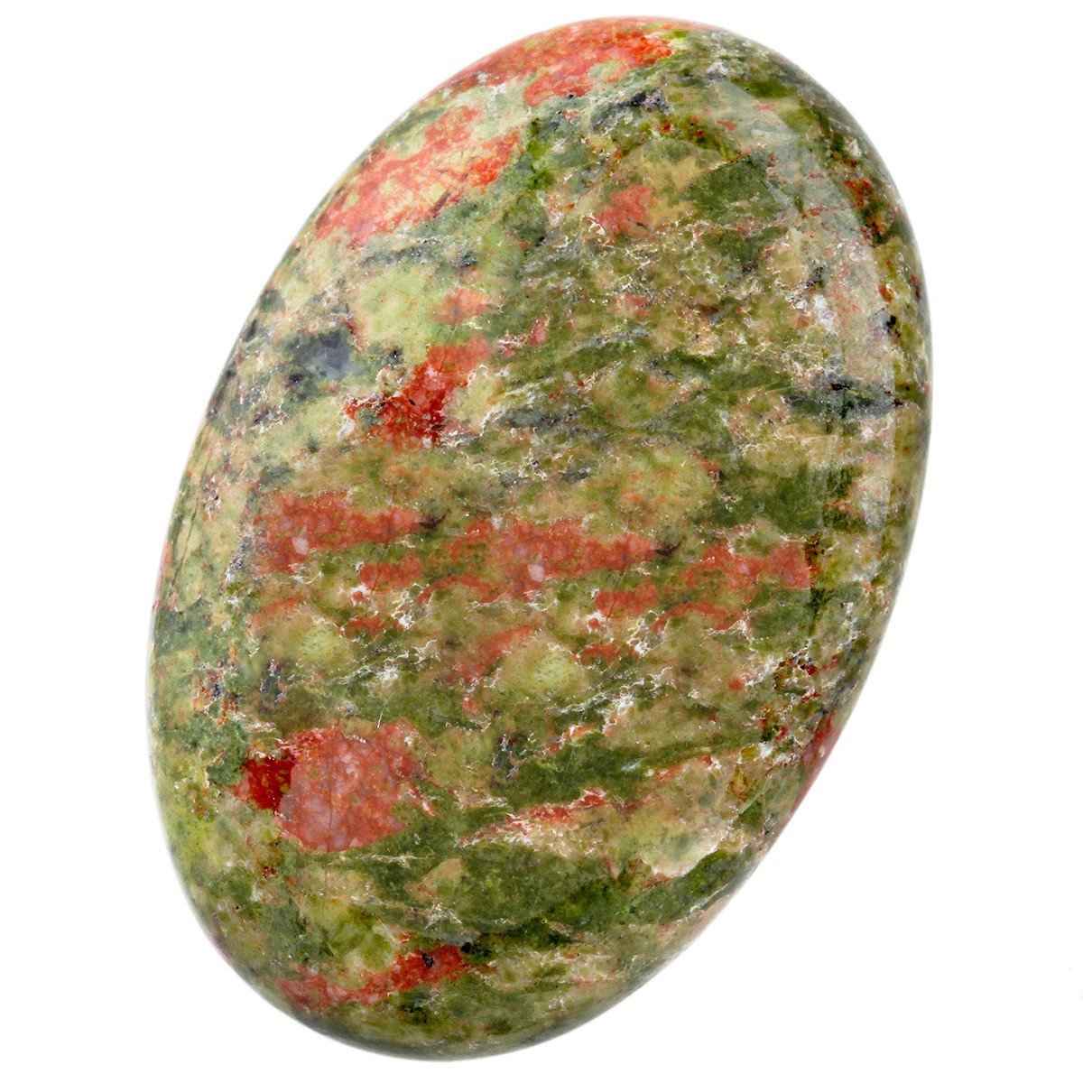 mookaitedecor 6cm Large Natural Unakite Crystal Palm Worry Stone for Anxiety Stress Relief, Healing Crystal Tumbled Oval Pocket Stone Gift for Reiki Chakra Energy Healing Meditation Desk Decor