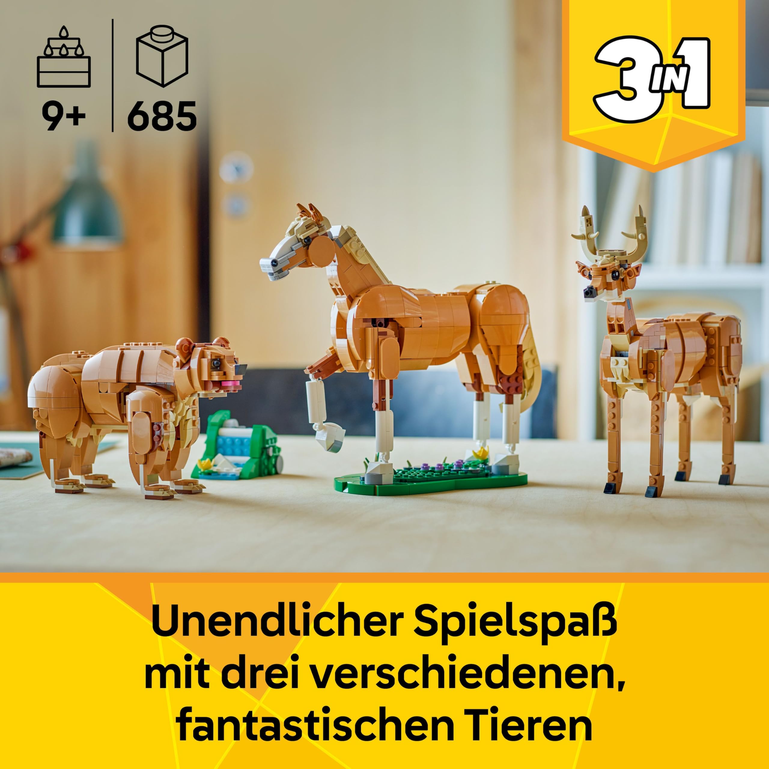 LEGO Creator 3in1 Prächtiges Ross - Pferde Spielzeug - Baue eine Bären- oder Hirschfigur - Geschenk zum Geburtstag für Mädchen und Jungen ab 9 Jahren - 31166 2