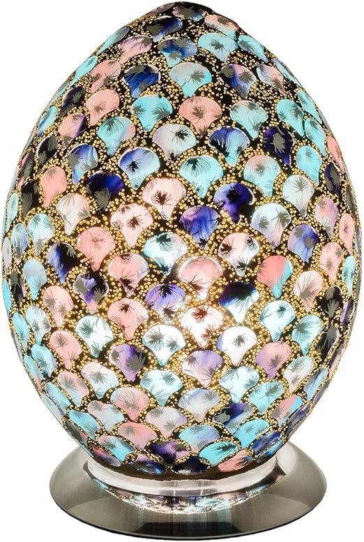 Febland Mosaic Glass Egg LampBlue & Pink Tile, Blue/Pink Amazon.co.uk Lighting