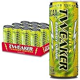 Tweaker Energy Drink Pre Workout - Sugar Free, Low Calorie, 110 mg Caffeine, Clean Energy Drink for Focus & Performance (12 oz, Pack of 12) (12 Ounce (Pack of 12), Citrus)