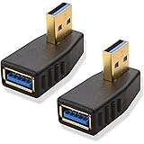 Cable Matters 2-Pack, Right Angle SuperSpeed USB 3.0 Male to Female Adapter