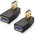 Cable Matters 2-Pack, Right Angle SuperSpeed USB 3.0 Male to Female Adapter