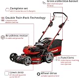 Einhell 36V Cordless Lawn Mower 47cm 75L Battery Pack Twin-Charger PXC view 3