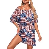 Herseas Womens Beach Cover Ups Swimsuit Coverup Short Sleeve Summer Dress | Floral Print Bathing Suit Casual Cover Up, Mesh Cover Ups for Swimwear Women, Beach Vacation Outfits Sundresses