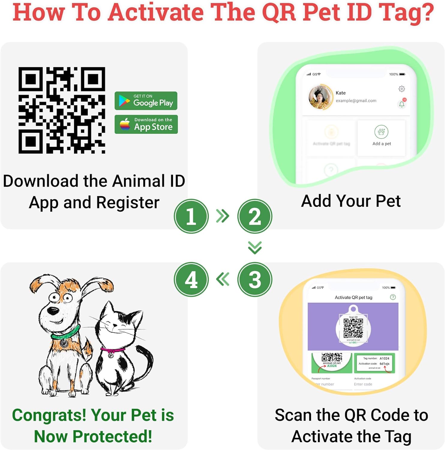 ROVERTAGS Tags for Dogs - Small Dog Tag & Cat Tag - Pet Id Tag - Scannable QR Code Pet Tags for Location - Cat Id Tag & Dog Id Tag with Online Profile - Funny Dog Tags - Tags for Your Pets : Pet Supplies