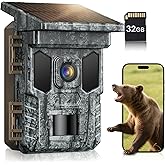 VIDVIS Trail Cameras - 4K 64MP Game Cam with Night Vision Motion Activated Waterproof IP66, WiFi Solar Power 0.2s Trigger Tra