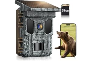 VIDVIS Trail Cameras - 4K 64MP Game Cam with Night Vision Motion Activated Waterproof IP66, WiFi Solar Power 0.2s Trigger Tra