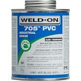 Weld-On 10093 705 Industrial Grade PVC Solvent Cement, Clear, 1 Pint