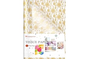 NACHLYNN 90 Sheets Christmas Tissue Paper 20 x 14 inches Baby Shower Gold Wrapping Tissue Paper Bulk for Gift Bags Packaging Christmas Party Decor (Vibrant Color)