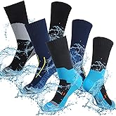 Janmercy 3 Pairs Unisex Waterproof Ice Fishing Sock Breathable Knit Sock for Men Women for Hiking Wading Running Skiing