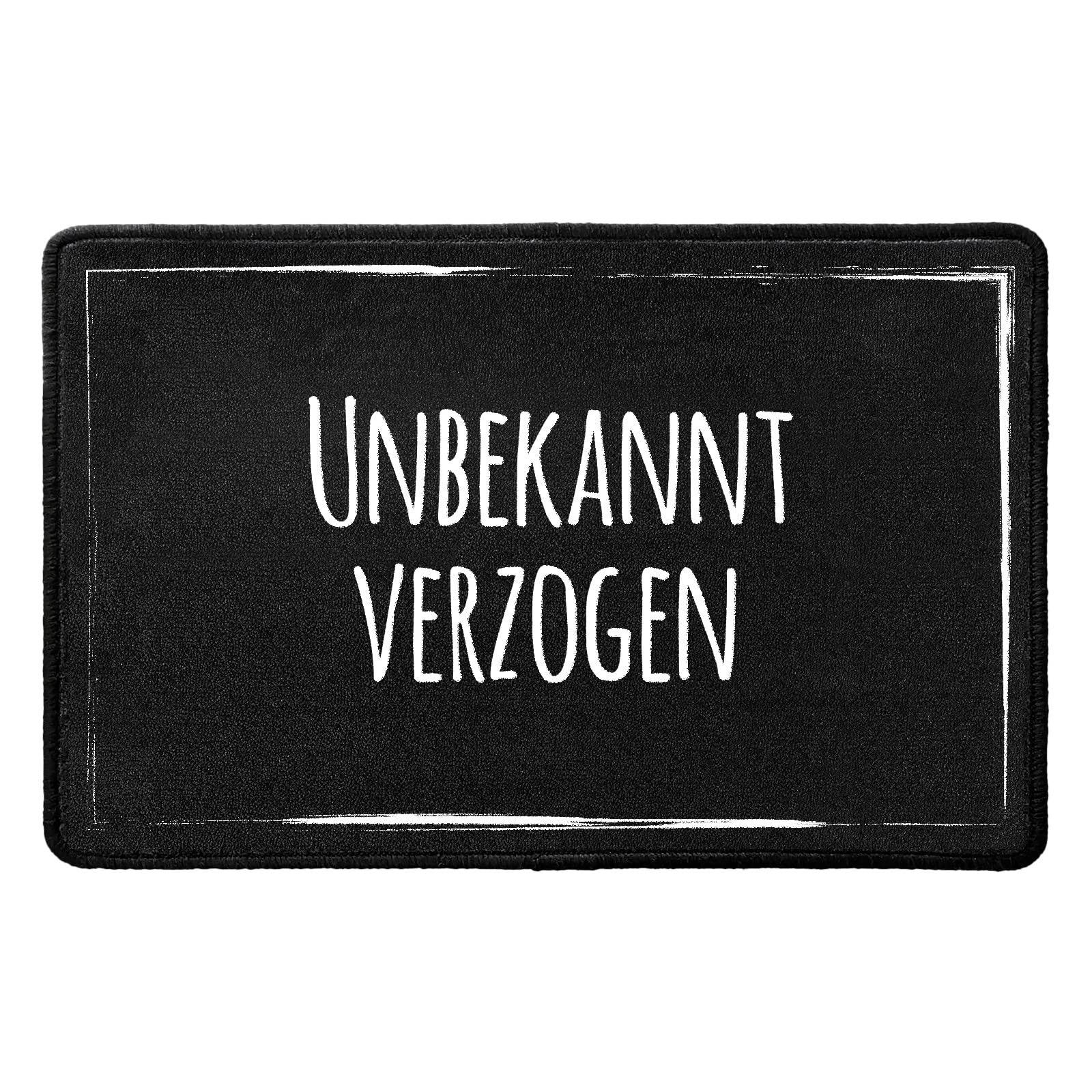 Pechkeks Door Mat with German Text Unbekannt Zogen (Size 67 x 43 cm, Non-Slip, Washable, Black)
