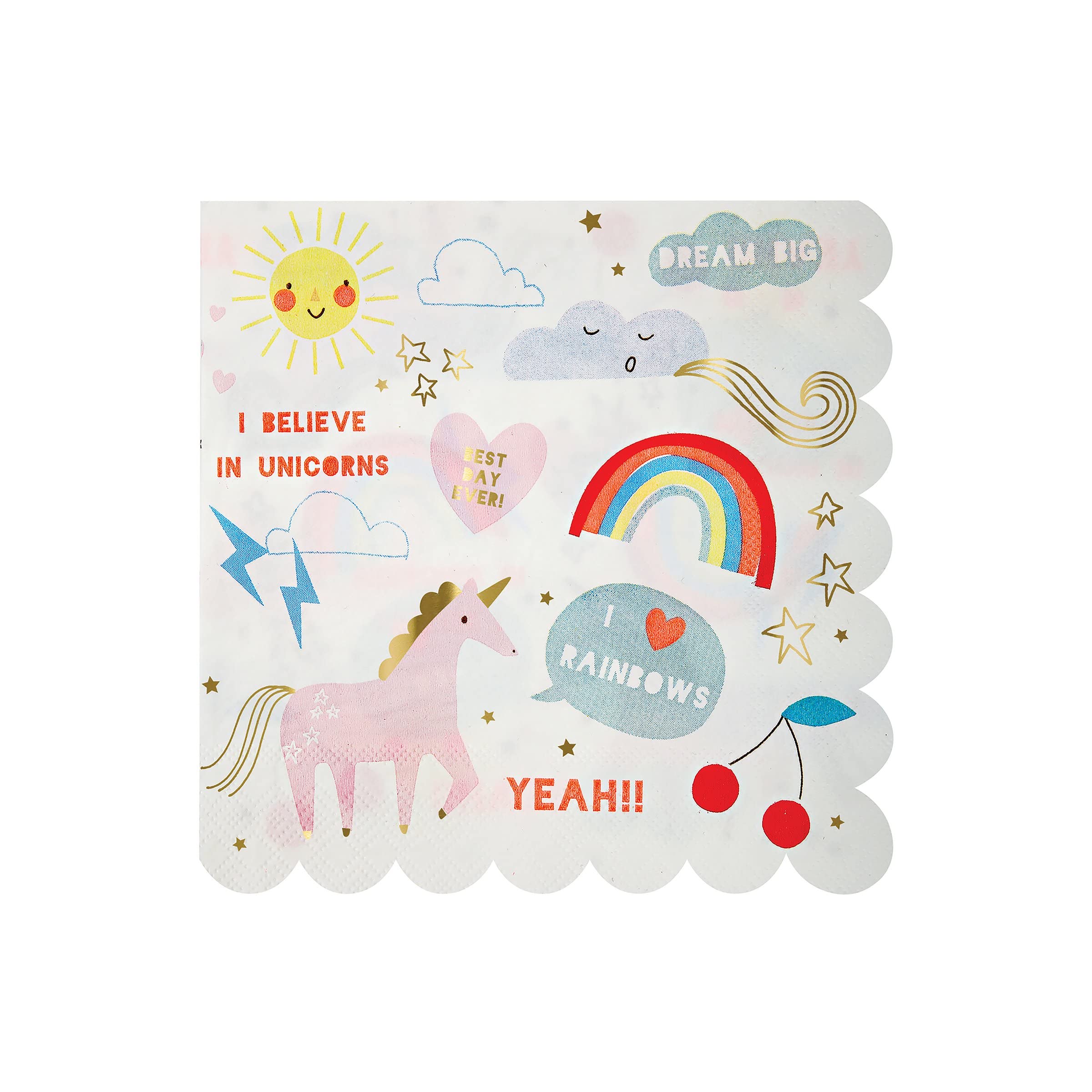 Meri Meri, I Believe in Unicorn Napkins, Pack of 16 - Large