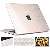 TWOLSKOO for M4 MacBook Air 13.6 inch Case 2025-2022 Release M4 A3240 M3 A3113 M2 A2681, Plastic Hard Shell & Trackpad Film & Keyboard Cover & Screen Film for MacBook Air 13.6", Starlight