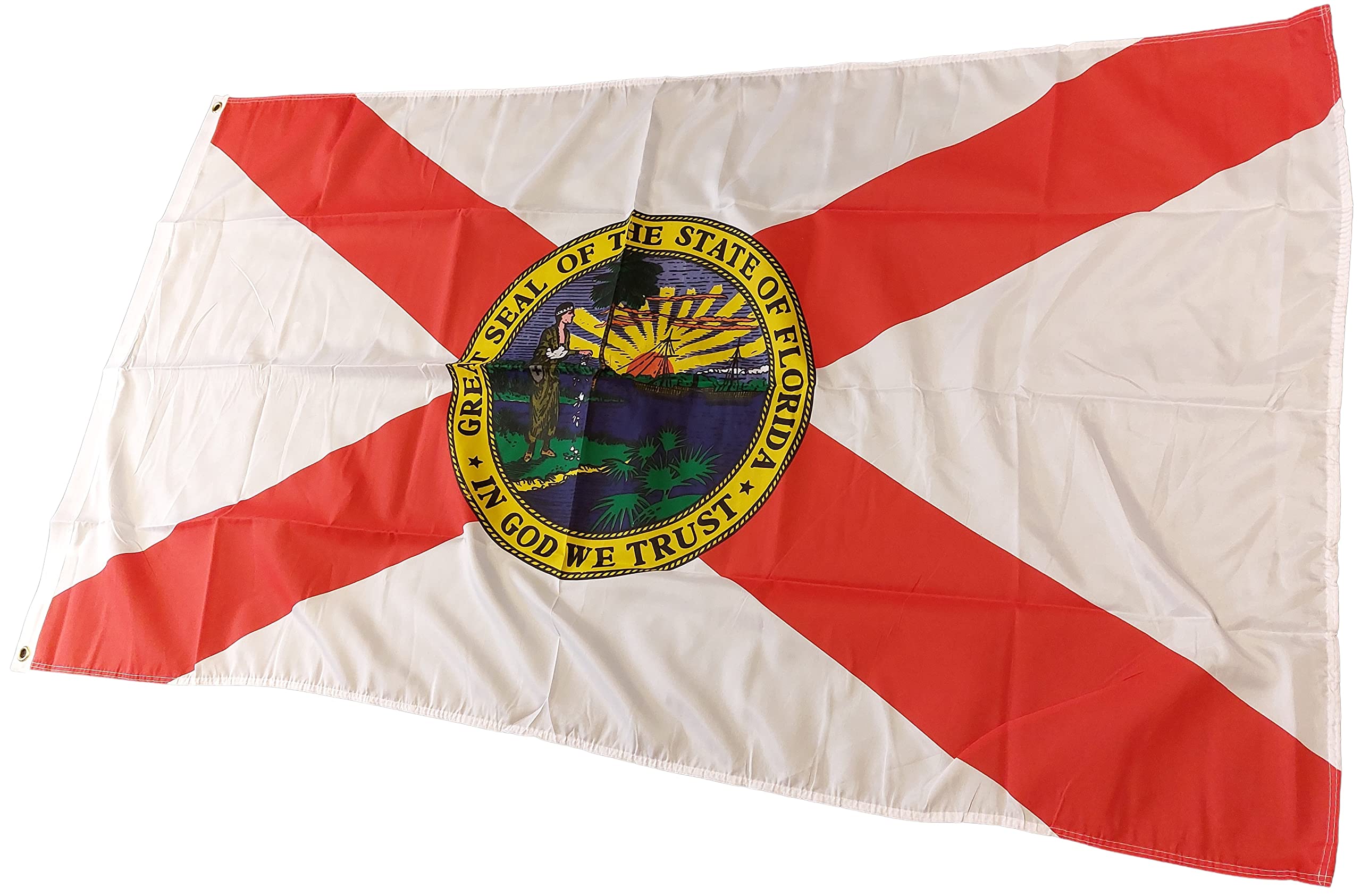 NWFlags Florida State Flag 5ft x 3ft 75d Premium Polyester Suitable For Flagpoles | Strong Polyester 5x3 foot material flag with Eyelets