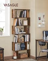 VASAGLE 6-Tier Bookcase 24 x 70 x 191.6 cm Room Divider Rustic Brown LBC61BX view 2