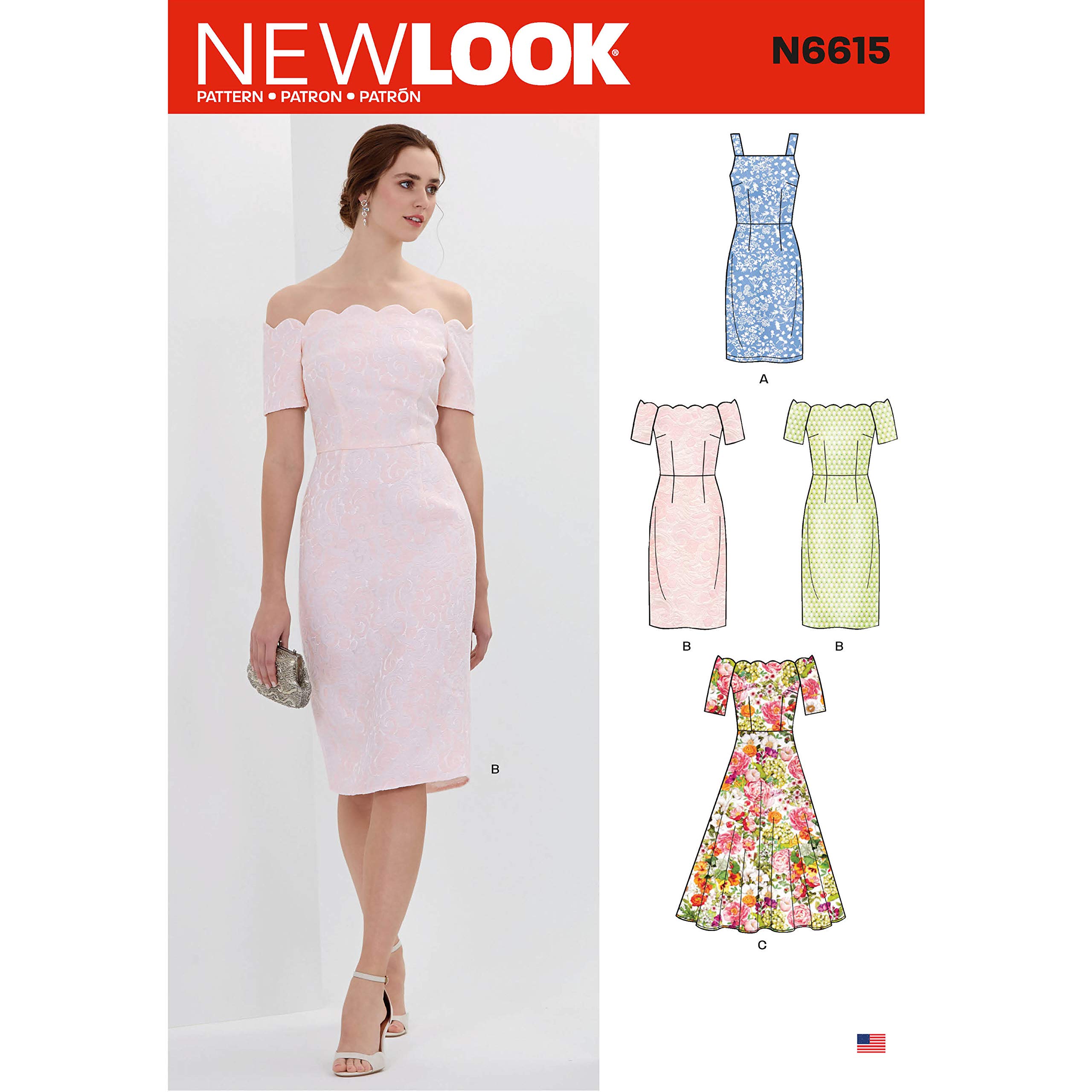 New Look Sewing Pattern Misses' Dresses, Paper, White, Various, UN6615A
