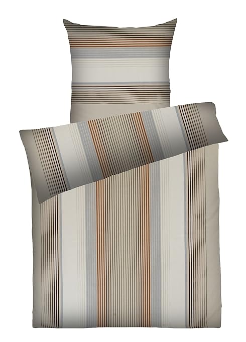 Dyckhoff 3088270200 Kira Weichfrottierbettwäsche RV 135/200 cm und 80/80 cm Kissen, beige