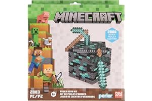 Perler 80-57202 Minecraft 3D Fused Bead Craft Activity Kit with 3 Projects, Multicolor, 2003 Pieces
