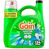 Gain Liquid Laundry Detergent with Odor Defense, Waterfall Delight Scent, Laundry Soap For HE Washing Machines, 177 fl oz, 134 Loads (Packaging May Vary)