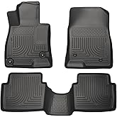Husky Liners Weatherbeater Floor Mats | Fits 2014-2018 Mazda 3 Hatchback/Sedan | Front & 2nd Row, 3-pc Black - 98651