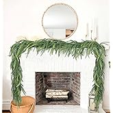 Artiflr Christmas Norfolk Pine Garland, Realistic Spruce Greenery Garland, Cedar Garland for Holiday Mantel Fireplace Table Christmas Decor (Pine Garland)