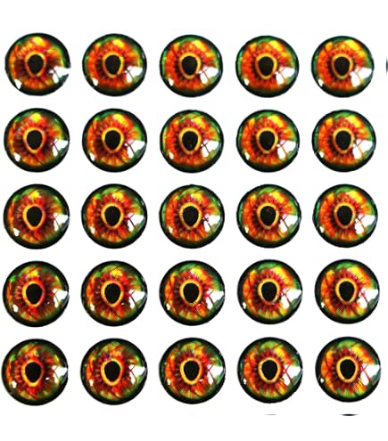 3D Fishing Lure Eyes - Holographic Green/Red Epoxy Eyes For DIY Lure Making (7mm, 330 Pieces)