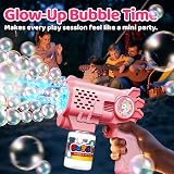 Tecnock 3 Pack Bubble Guns for Kids with 12 Batteries 3 Bottles Refills view 2