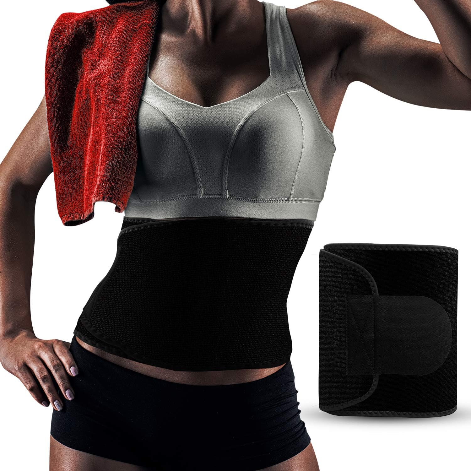 AMIS Direct Waist Trimmer Belt - Waist Trimmer for Loss Weight, Waist Trainer Belt Back Support Slimmer Kit, Slim Body Sweat Wrap for Men & Women