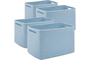 SIXDOVE 4 Pack Storage Baskets for Organizing Toys, Towels, and Clothes, Woven Basket for Shelves, Sturdy Nursery Cube Bins for Storage, 13''L x9''W x7.8''H, Blue