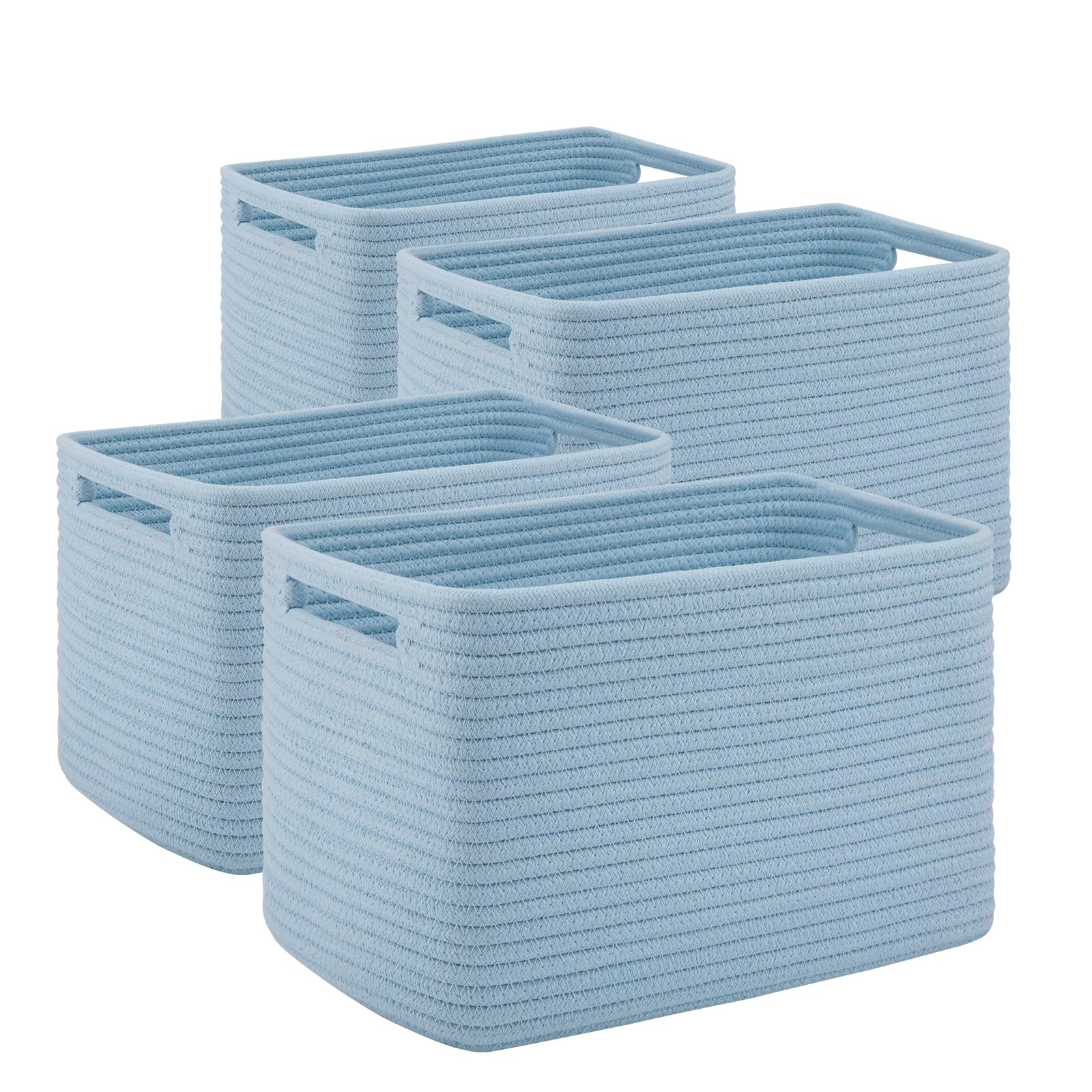 Photo 1 of 2 pcs only. Pack Storage Baskets for Organizing Toys, Towels, and Clothes, Woven Basket for Shelves, Sturdy Nursery Cube Bins for Storage, 13''L x9''W x7.8''H, Blue, SD-SLB-G-C-06