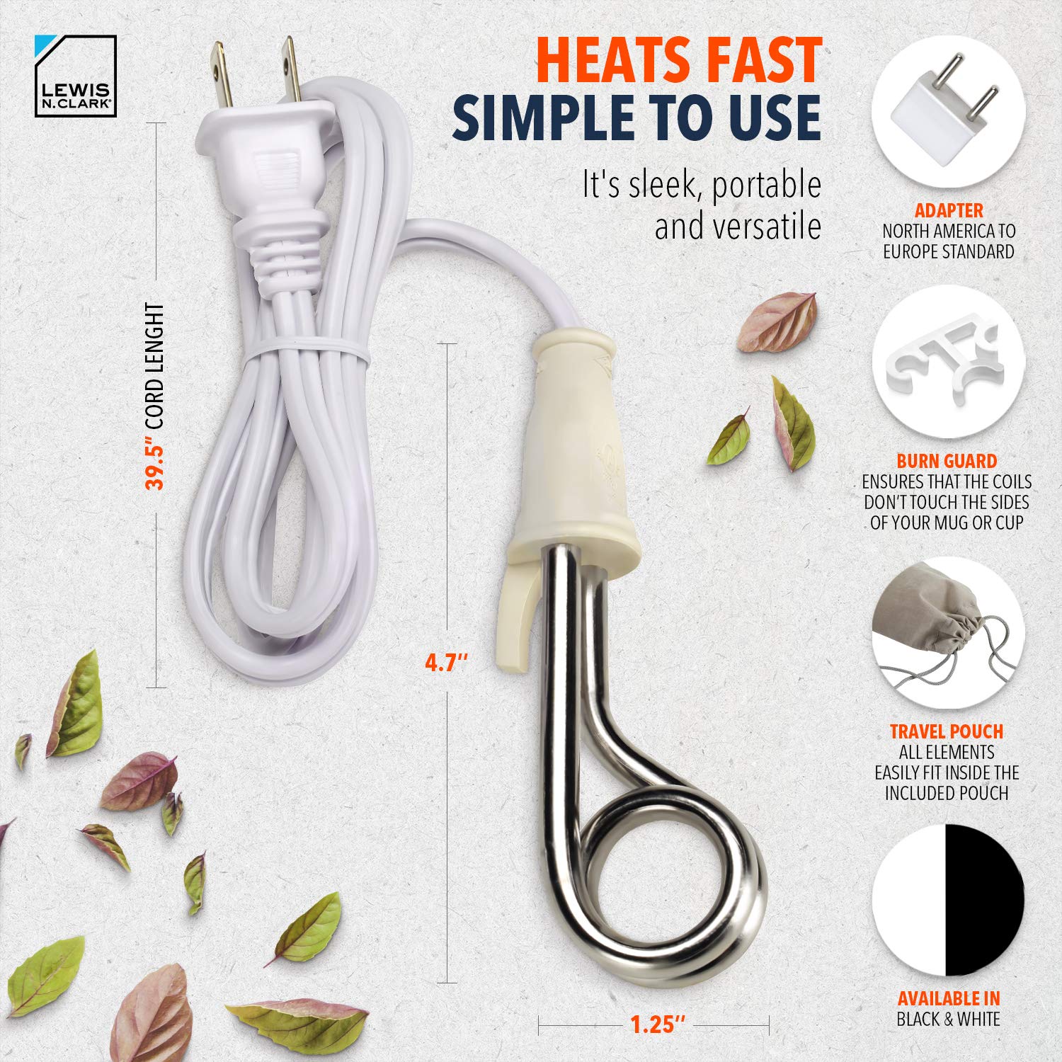 Lewis N. Clark Portable Immersion Water Heater