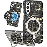 Lotadilo Cute Case for Samsung Galaxy S22 for Women Girls - Funny Design Compatible with Magsafe Magnetic Ring Holder Kickstand Art Constellation Fashion Pattern TPU Phone Covers