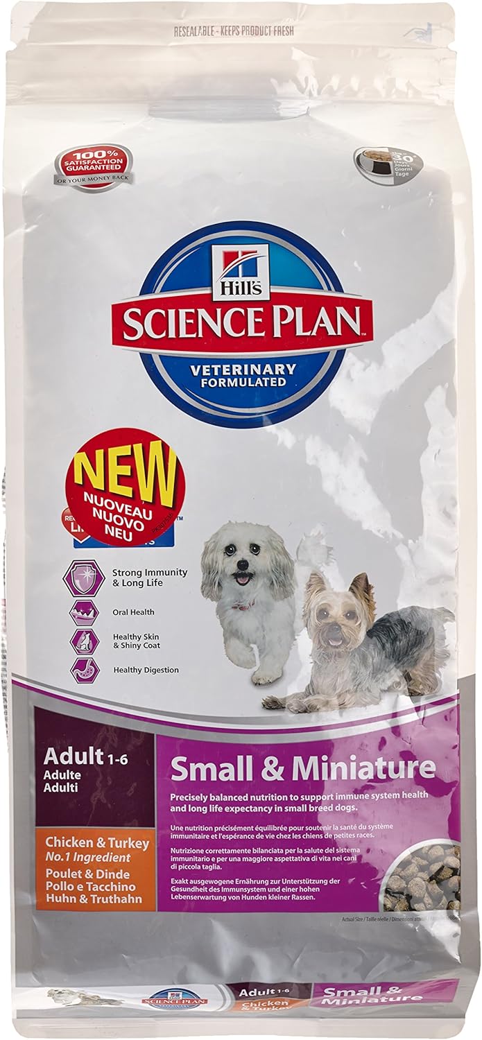 Hill's Small and Miniature Adult Dog Food 3 kg Pack of 1 x 3 kg, Multicolour, 3 kg (Pack of 1)