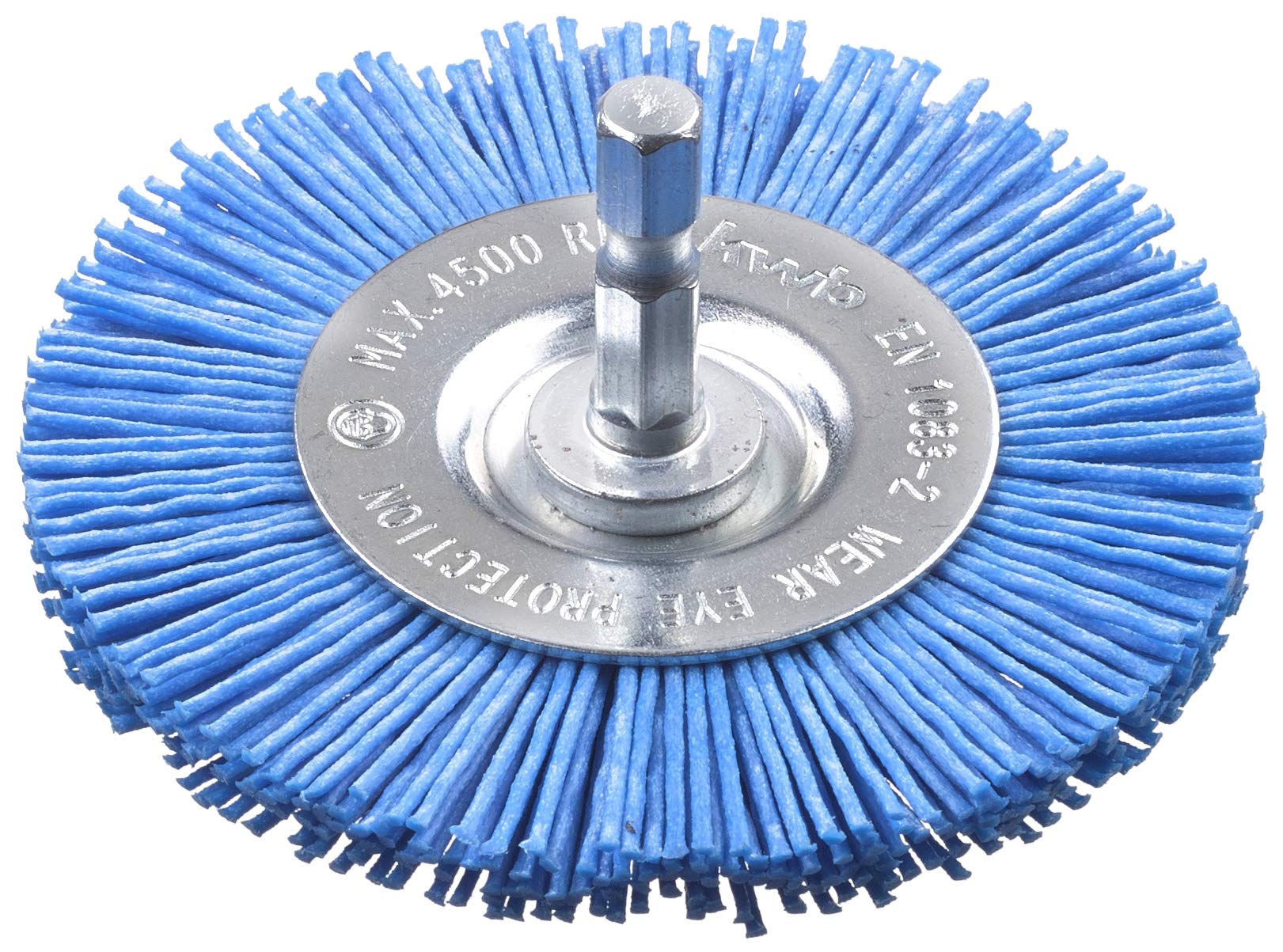 kwb Nylon Abrasive Disc Brush, Fine, Ø 75 mm, for Wood, Metal, and Non-Ferrous Metals, Nylon Brush for Drill Machine with E6.3 Hex Shank, for Grinding, Structuring, Cleaning, and Rust Removal