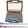 44pcs Nut and Bolt Thread Checker, 23 Inch & 21 Metric Box Set Thread Gauge, Thread Checker Standard and Metric Suitable for Size Checker of Bolts or Nuts in Narrow Areas