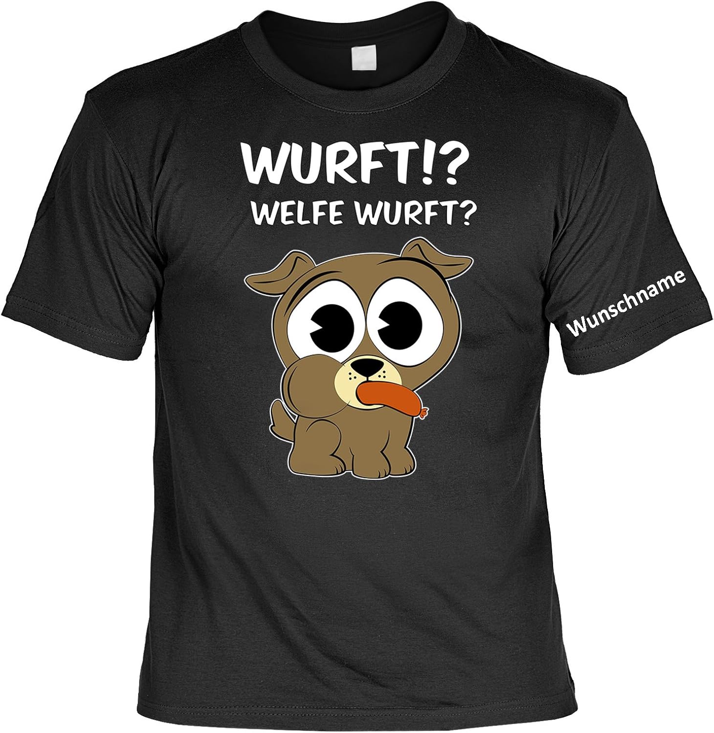 TShirt mit Wunschname Süßer Hund Welche Wurst? Lustiges Sprüche