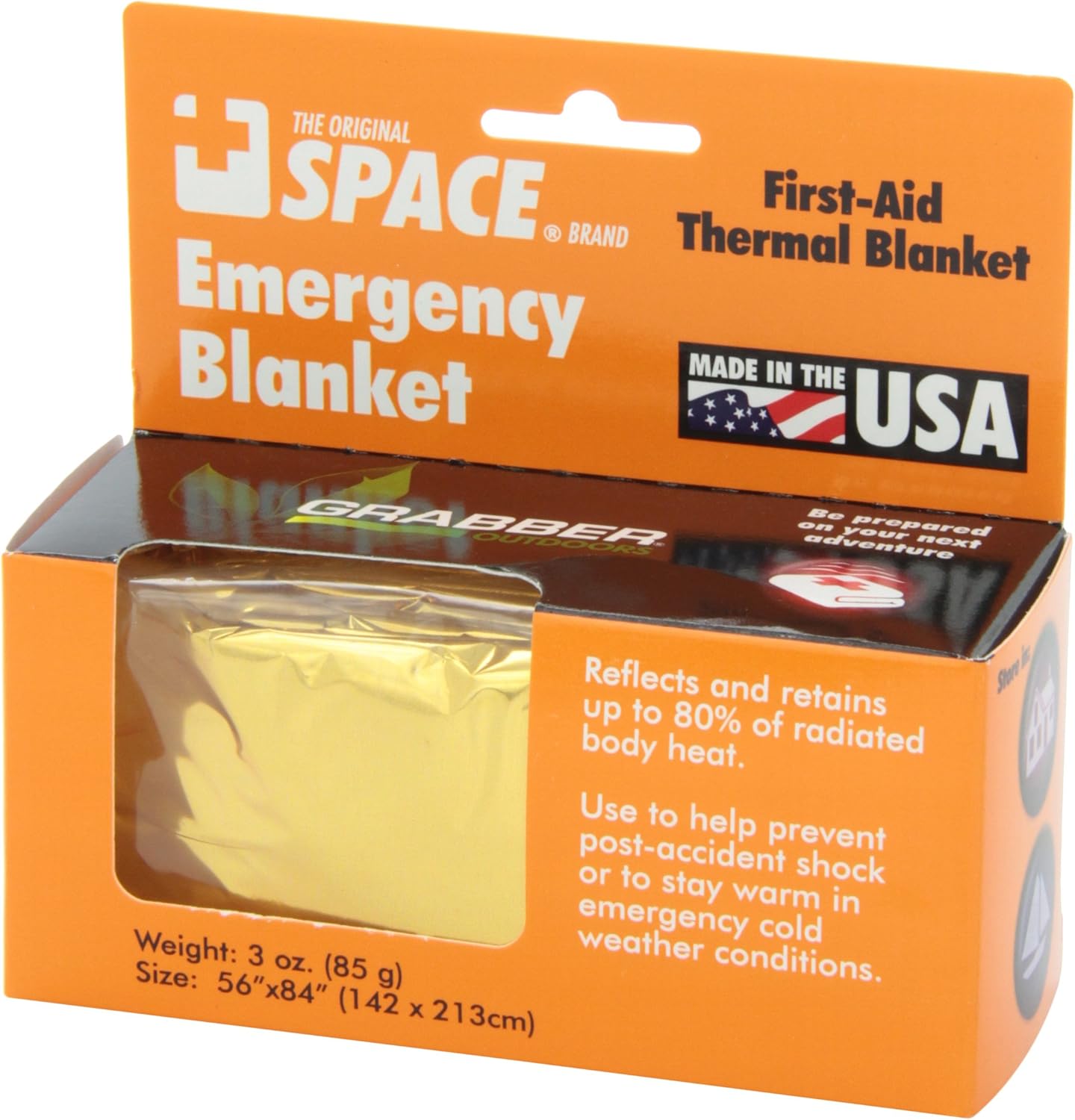 Grabber - The Original Space Brand Emergency Survival Blanket - Gold/Silver: Sports & Outdoors