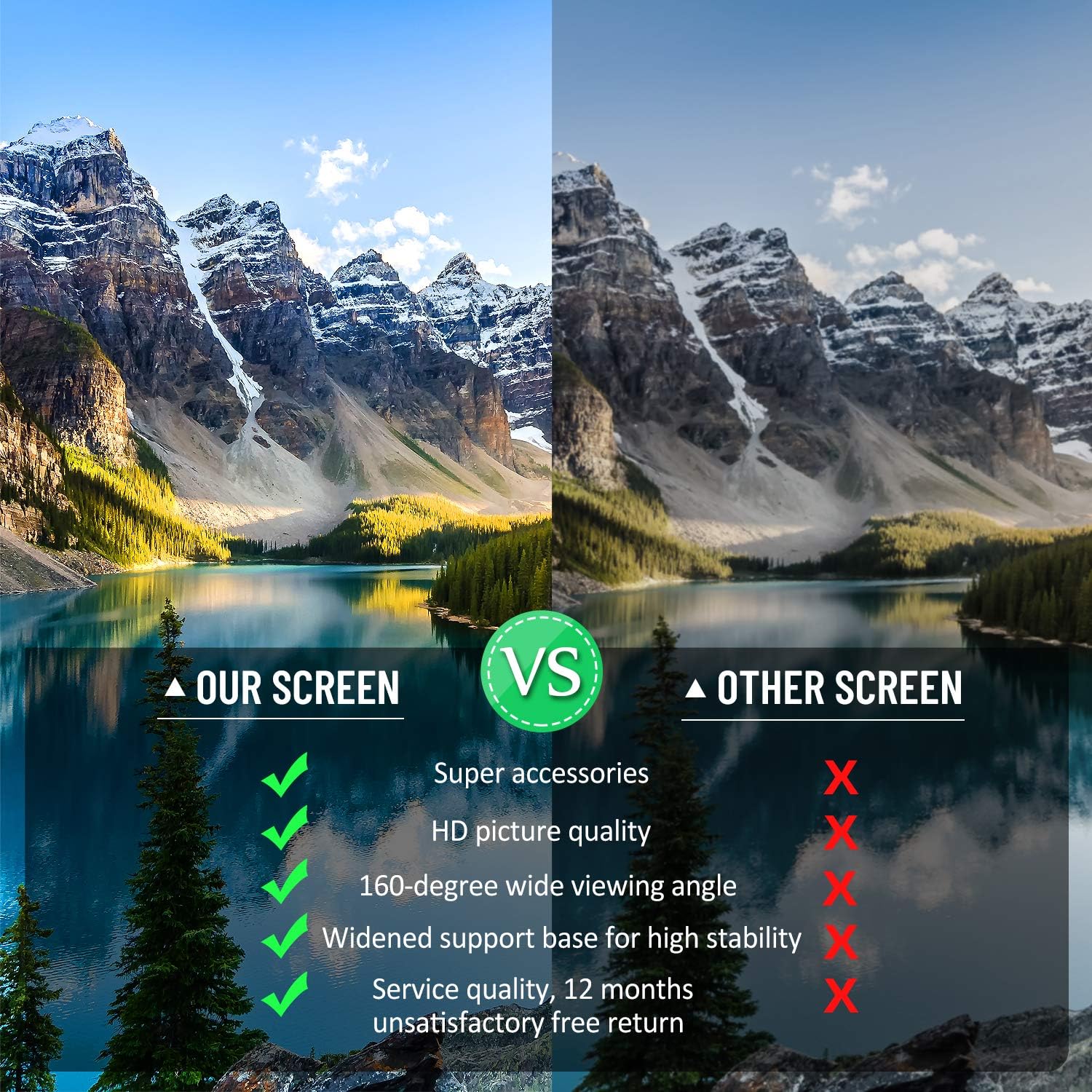 Projector Screen with Stand 100 inch Portable Projection Screen 16:9 4K HD Rear Front Projections Movies Screen for Indoor Outdoor Home Theater Backyard Cinema Trave: Electronics