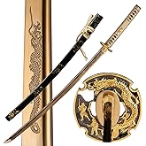 Handmade Japanese Katana Sword Real - Authentic Hand Forged Full Tang 1060 High Carbon Steel Samurai Swords for Martial Arts, Collection & Display, 40.5-Inch