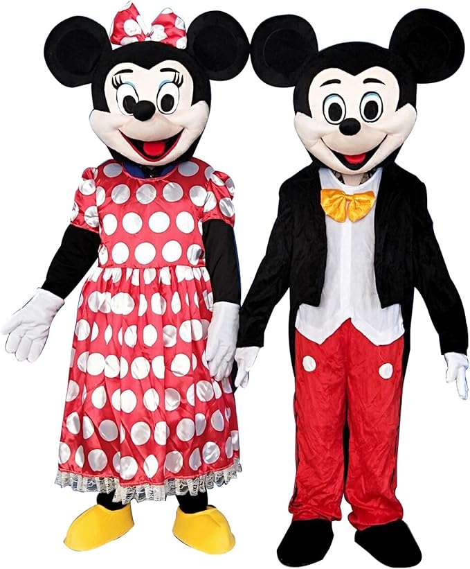 Mickey Mouse and Minnie Mouse Adults Mascot Costumes Fancy Dress