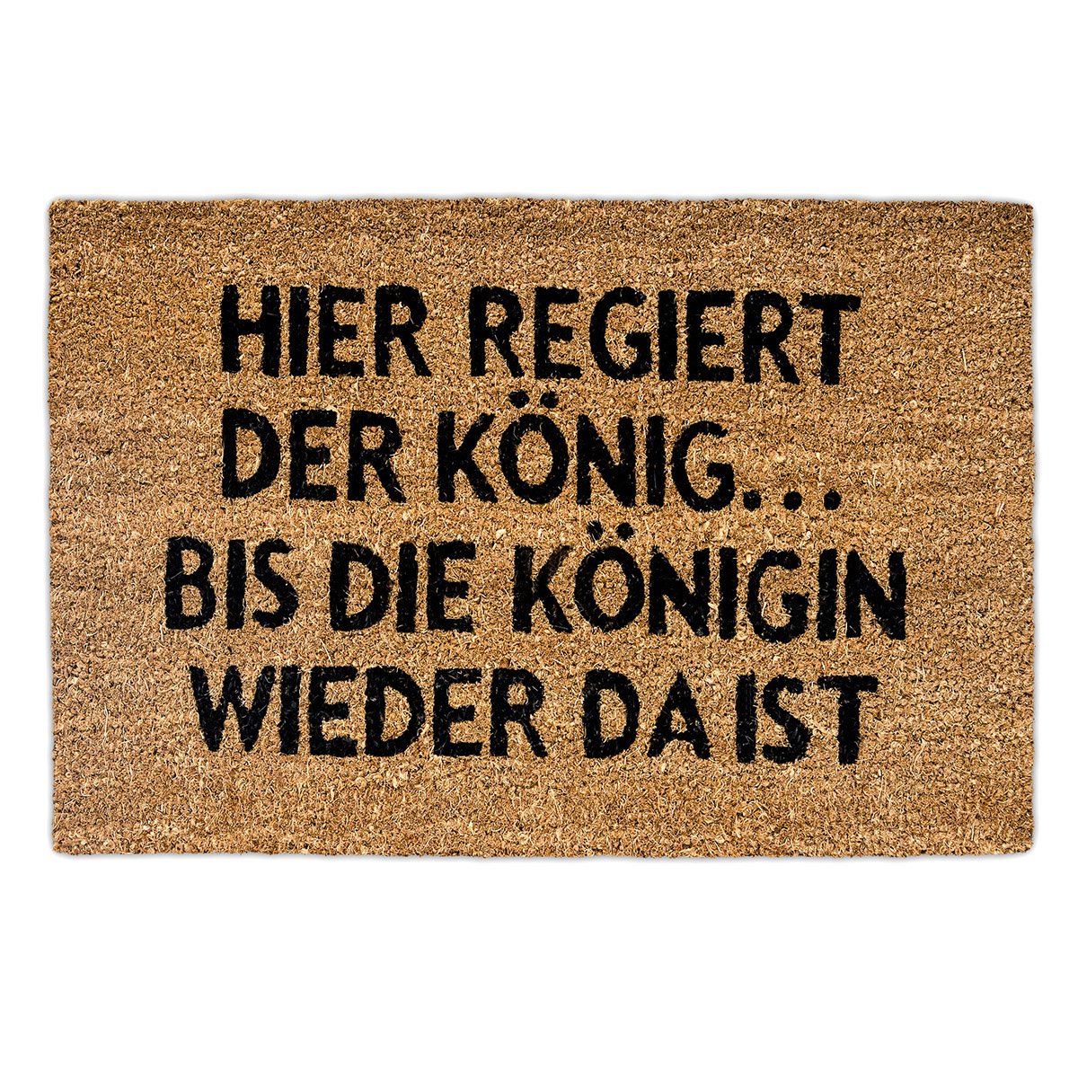 Relaxdays Natural Coconut Fibre Coir Doormat QUEEN German Welcome Mat w/ Anti-Slip Rubber PVC Underside, Brown — image 1