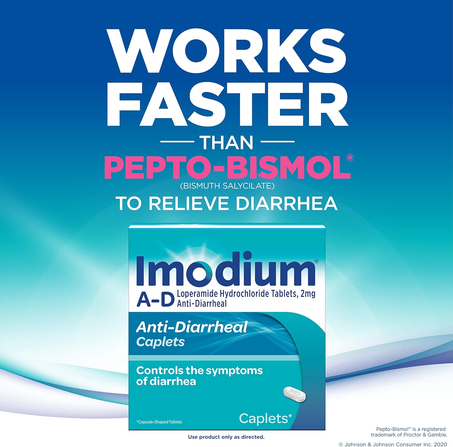 Imodium A-D Diarrhea Relief Caplets, Loperamide Hydrochloride, 24 ct: Health & Personal Care