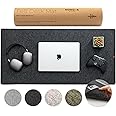 Nordik Large Felt Desk Mat - Charcoal - 89 x 43 cm - Full Desk Keyboard Mat - Computer Desk Mat for Keyboard and Mouse Pad - 